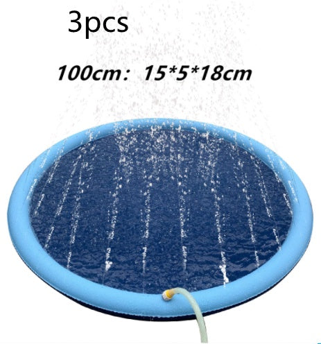 Non-Slip Splash Pad For Kids And Pet Dog Pool Summer Outdoor Water Toys Fun Backyard Fountain Play Mat