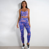 Women's Tie-dye Print Yoga Suit