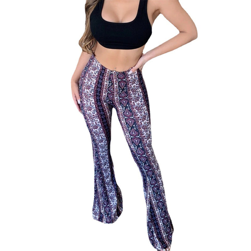 Tight Women's Pants Slim Sexy Print Trousers