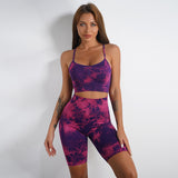 Women's Tie-dye Print Yoga Suit