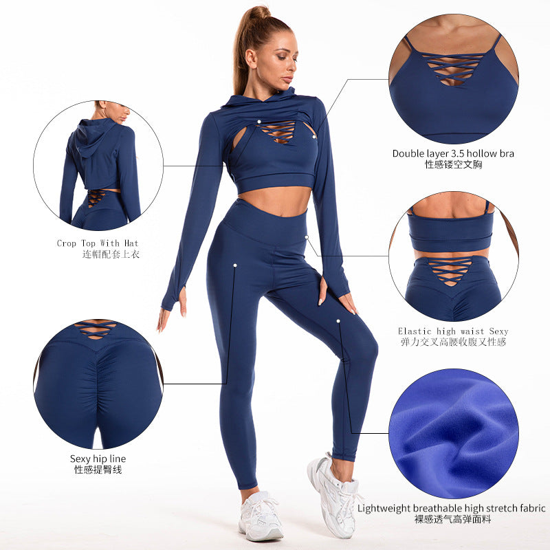 3pcs Sports Suits Long Sleeve