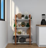 Solid wood bookshelf,The four layer multifunctional